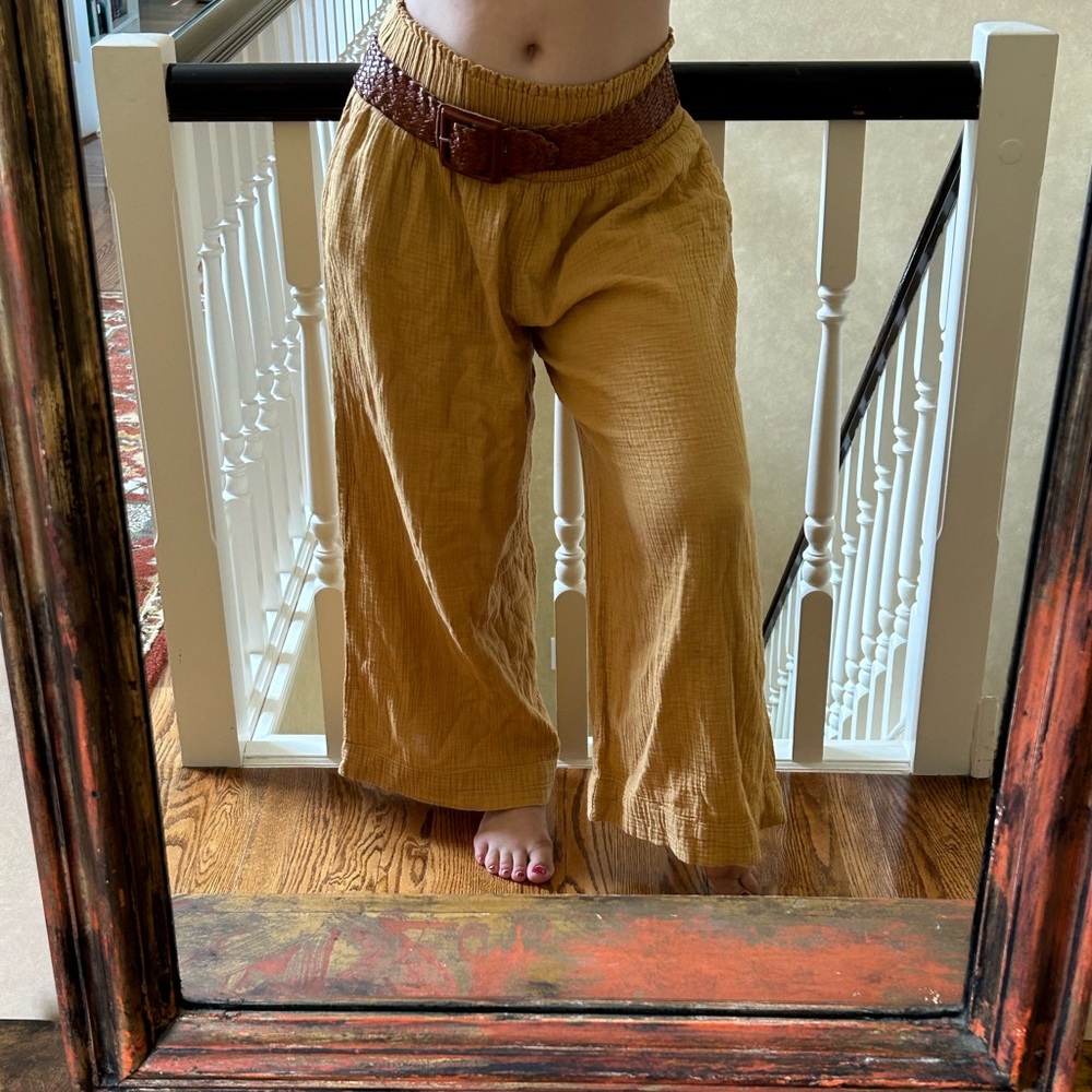 Anthropology Gauze Cotton Wide Leg Pants